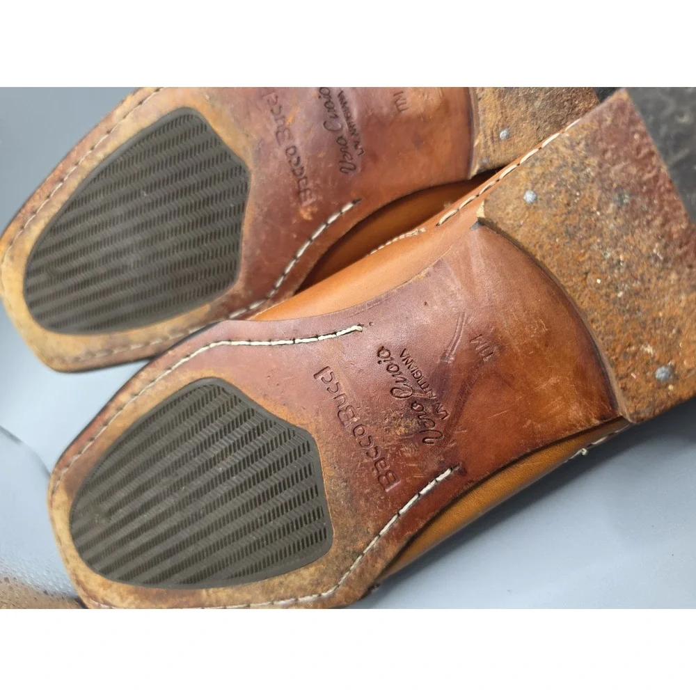 Bacco Bucci Studio Men's 11M Brown Leather Loafers Vero Cuoio Slip On Dress...